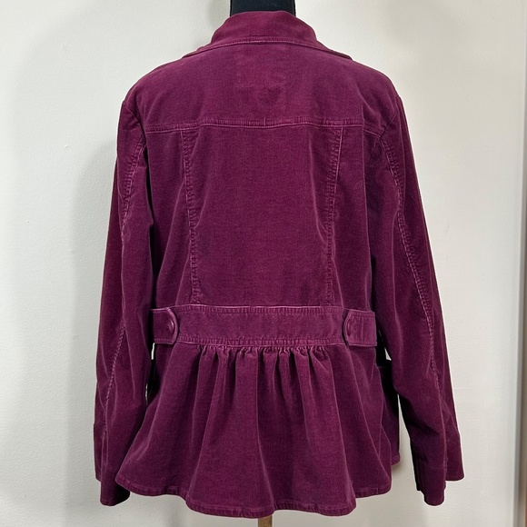 Sonoma Corduroy Fitted Violet Purple Burgundy Blazer Jacket Size 1X - Picture 3 of 14